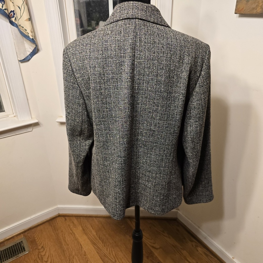 Jones Studio Women's Tweed Heathered Gray Blazer Church Career Dressy 14W - Picture 4 of 7